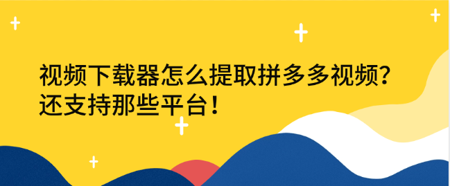 视频下载器怎么提取拼多多视频?还支持那些平台!